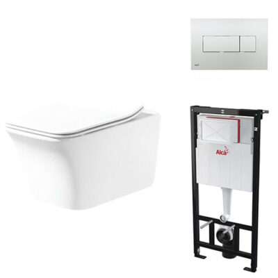 Kit de Inodoro con asiento + pulsador + tanque