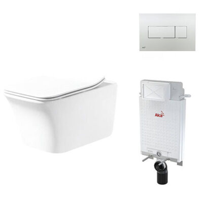 Kit de Inodoro con asiento + pulsador + tanque