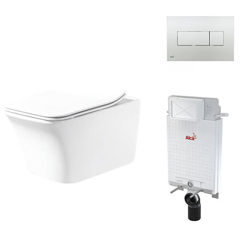 Kit de Inodoro con asiento + pulsador + tanque