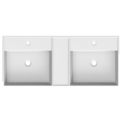 Llavabo doble a muro en cerámica