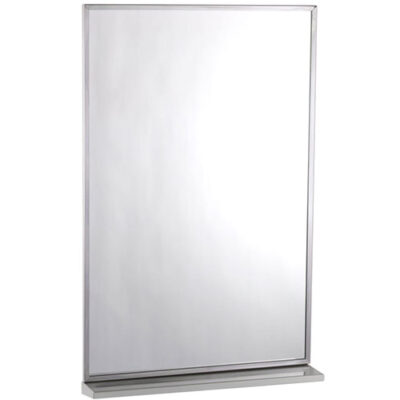 Espejo y repisa con marco de acero