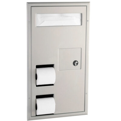 Unidad de dispensadores y basurero para mampara