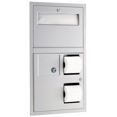 Unidad de dispensadores y basurero empotrado a muro