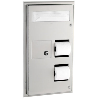 Unidad de dispensadores y basurero para mampara