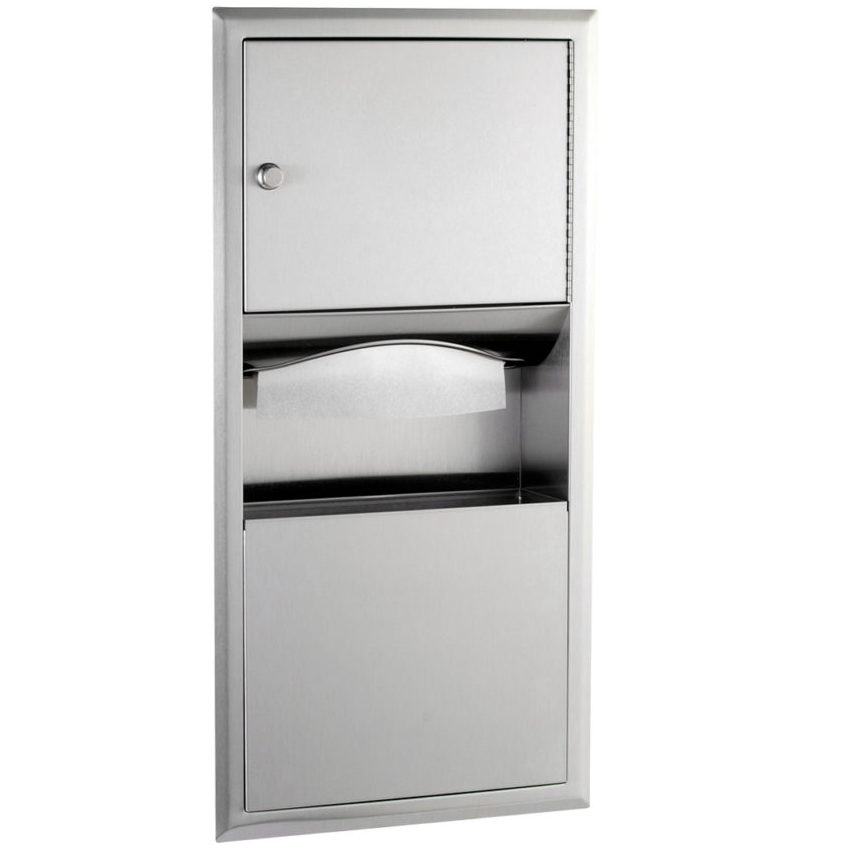 Dispensador de Toallas y Basurero Empotrado