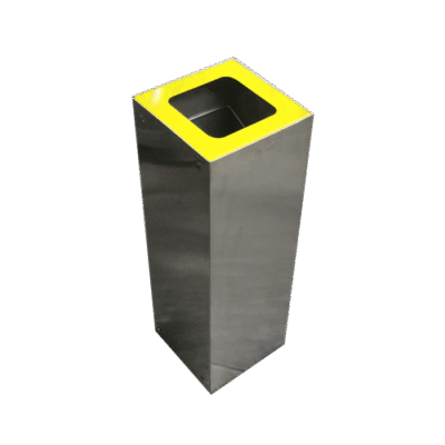 Basurero Cuadrado Inox con Tapa Color