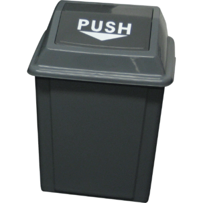 Basurero cuadrado con tapa abatible