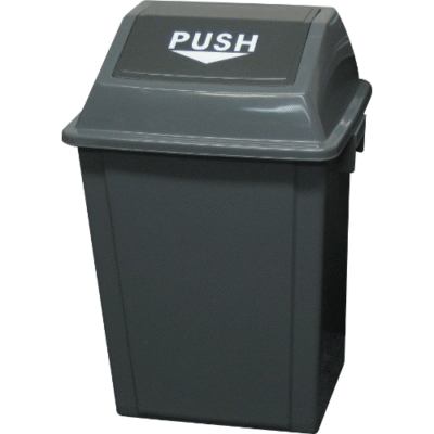 Basurero cuadrado con tapa abatible