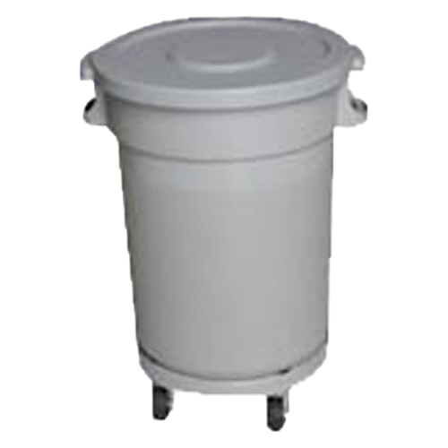 Basurero Cilíndrico con Tapa Plana y Dolly